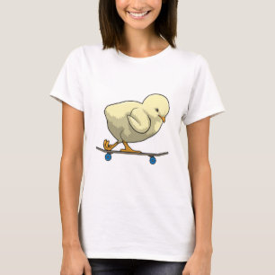 Chick as Skater with Skateboard T-Shirt
