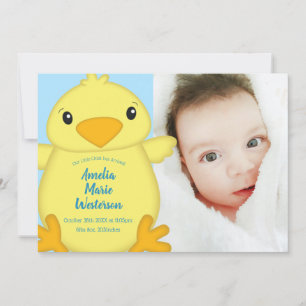 Chick Baby Shower Blue Invitation