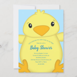 Chick Baby Shower Blue Invitation