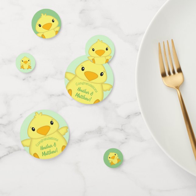 Chick Baby Shower Green Confetti (Group)