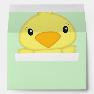 Chick Baby Shower Green Envelope