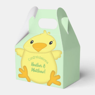 Chick Baby Shower Green Favor Box