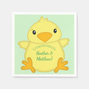 Chick Baby Shower Green Napkin