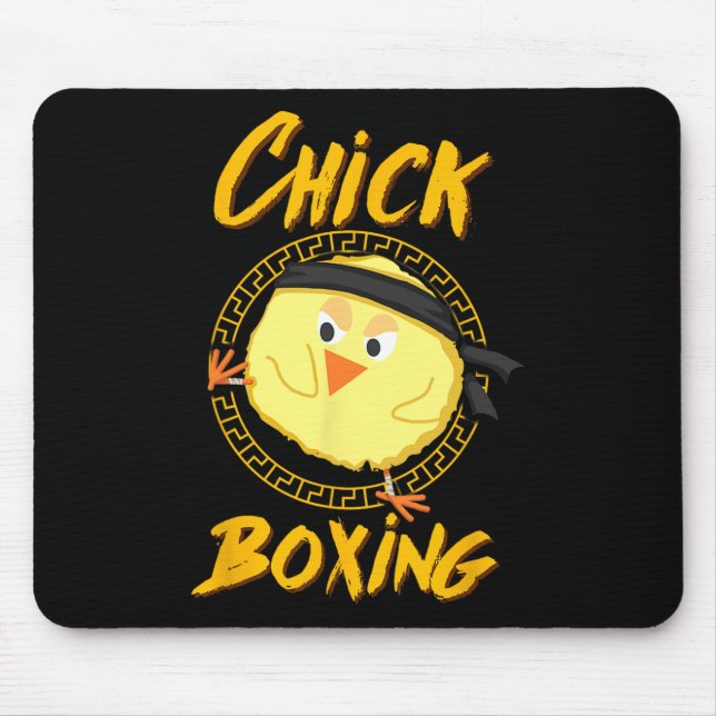 Chick Boxing Kickboxing Tee For Female Competitors Mouse Pad (Front)