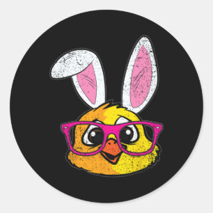 Chick Bunny Ears Easter Cute Farm Animal Spring  Classic Round Sticker