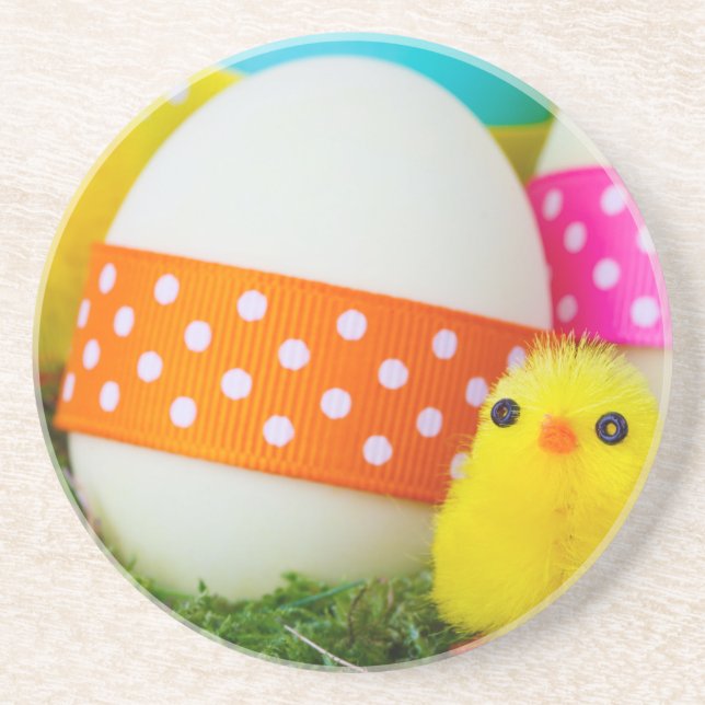 chick easter egg hunt coaster (Front)