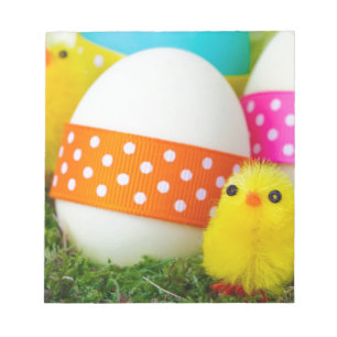 chick easter egg hunt notepad