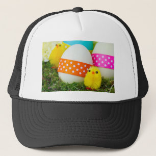 chick easter egg hunt trucker hat