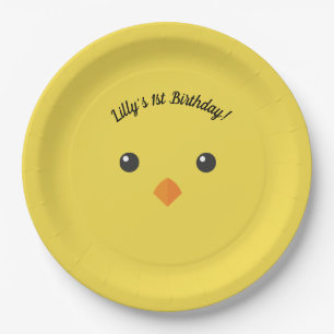 Chick Face Paper Plate