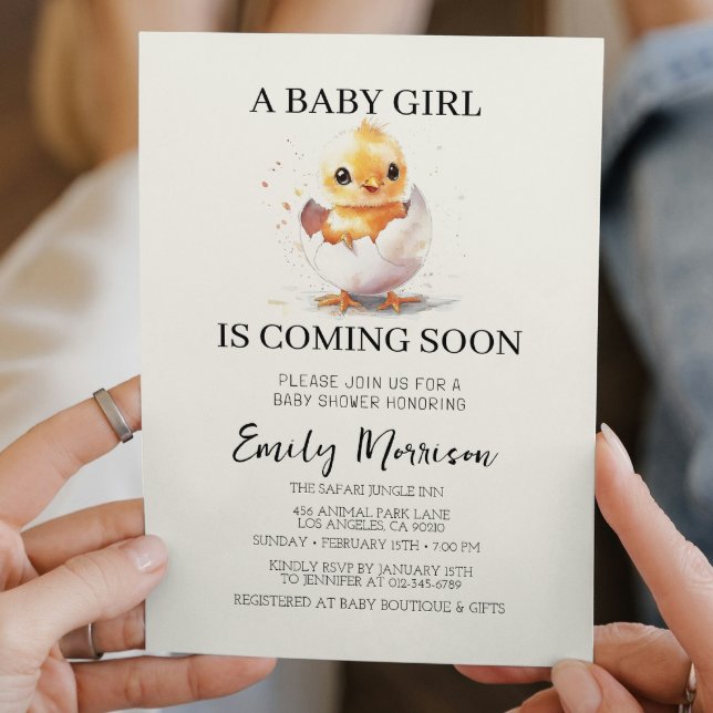 Chick Hatching From Egg Baby Shower  Invitation (Creator Uploaded)