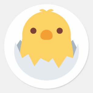 Chick Hatching Out of Egg Classic Round Sticker