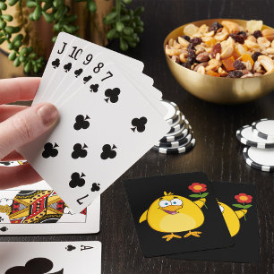 Chick Holding Flower Funny Happy Animal Playing Cards
