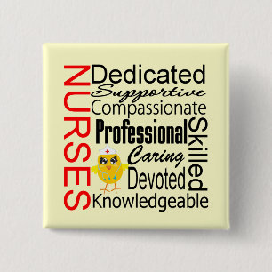 Chick Humour - Nurses Recognition Collage 2 Inch Square Button