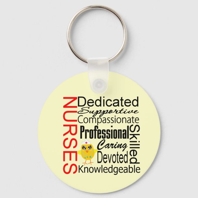 Chick Humour - Nurses Recognition Collage Keychain (Front)