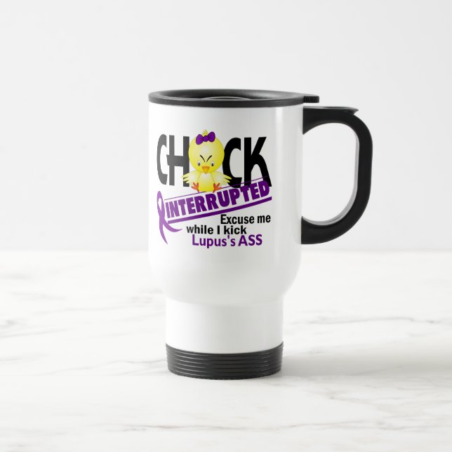 Chick Interrupted 2 Lupus Travel Mug (Right)