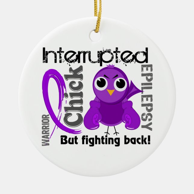 Chick Interrupted 3 Epilepsy Ceramic Ornament (Front)