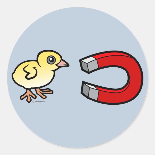 Chick Magnet Classic Round Sticker (Front)