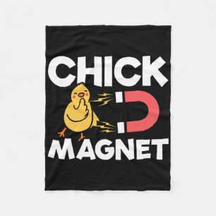 Chick Magnet Easter Chicks Joke Fun Chicken Pun Fleece Blanket