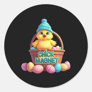 Chick Magnet! Hop Into Easter With Our Adorable Ba Classic Round Sticker