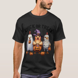 Chick Or Treat Chicken Witch Halloween Costume T-Shirt