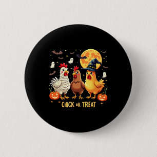 Chick Or Treat Cute Chicken Halloween Humour 2 Inch Round Button