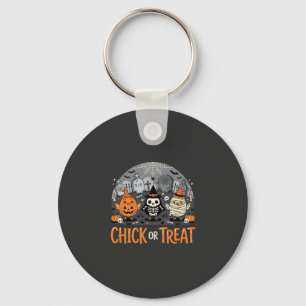 Chick or Treat Cute Halloween Graveyard Design_1 Keychain