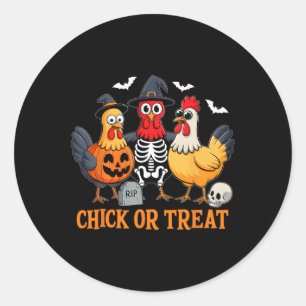 Chick Or Treat Funny Chicken Halloween Costume Chi Classic Round Sticker