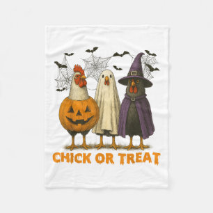 Chick Or Treat Funny Chicken Halloween Costume Chi Fleece Blanket