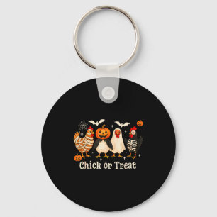 Chick Or Treat Funny Chicken Halloween Costume Chi Keychain
