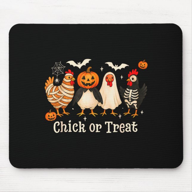 Chick Or Treat Funny Chicken Halloween Costume Chi Mouse Pad (Front)