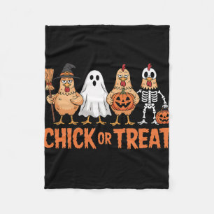 Chick Or Treat Funny Halloween Chicken Costume  Fleece Blanket