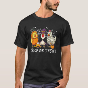 Chick Or Treat Funny Halloween Pumpkin Ghost Spook T-Shirt