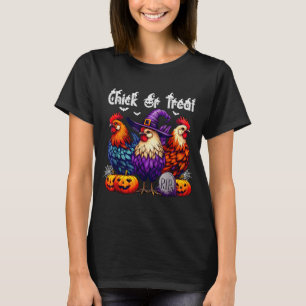 Chick Or Treat Funny Halloween Witch Soky Cute Chi T-Shirt