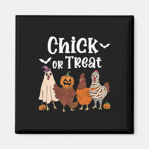 Chick Or Treat Funny Spooky Chicken Halloween Wome Magnet