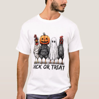 Chick Or Treat Halloween Pumpkin Ghost Spooky T-Shirt