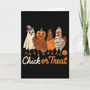 Chick Or Treat Halloween Witch Spooky Chicken _1 Card