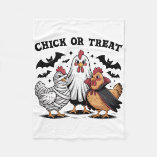 Chick Or Treat Halloween Witch Spooky Season Chick Fleece Blanket