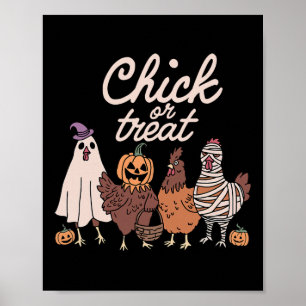 Chick Or Treat Spooky Season Halloween Chickens Gh Poster
