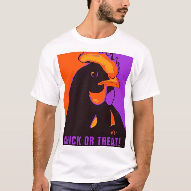 Chick ou traiter Halloween Pop Art Chicker Tshirt (Devant)