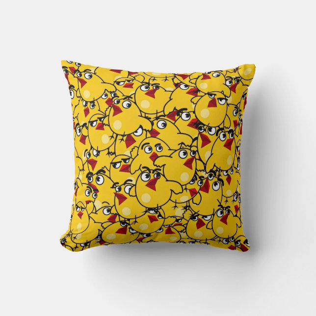 Chick Pattern Throw Pillow (Front)