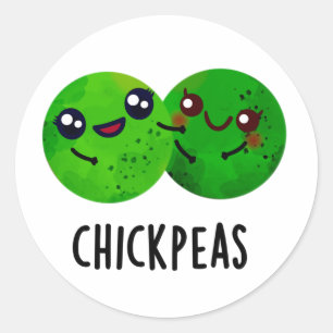 Chick Peas Funny Girl Pea Pun  Classic Round Sticker