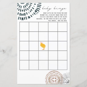 Chick Pink Bow Bingo Baby Shower Game