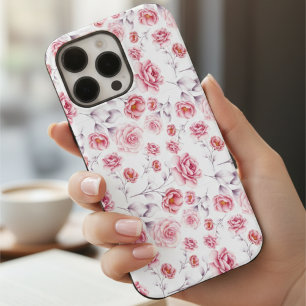 chick pink Flowers classy Stylish iPhone 15 Pro Max Case
