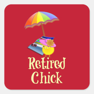 Chick retraité, oh si mignon... Sticker carré