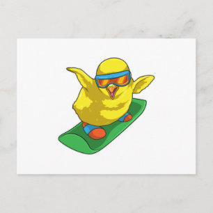 Chick Snowboarder Snowboard Postcard