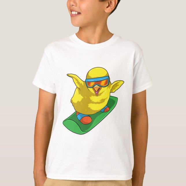 Chick Snowboarder Snowboard T-Shirt (Front)
