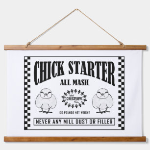 CHICK STARTER Wood Topped Wall Tapestry