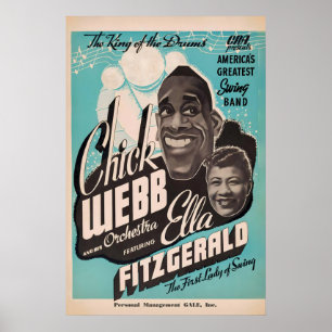 Chick Webb - Ella Fitzgerald - affiche jazz - 1937