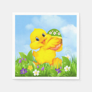 Chick with Easter Egg Napkin
