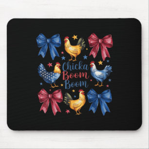 Chicka Boom Boom Funny American Flag Chicken Graph Mouse Pad